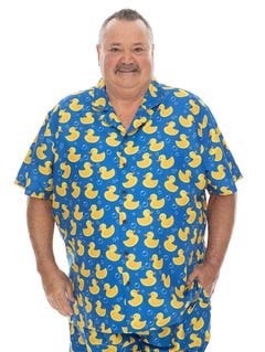 Big Mens Short Sleeve Party Shirt Rubber Ducky