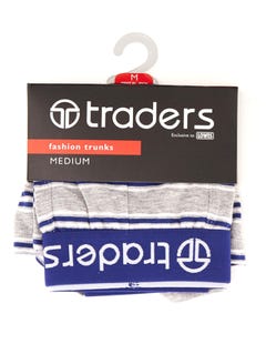 Traders Grey Marle & Blue Stripe Trunks