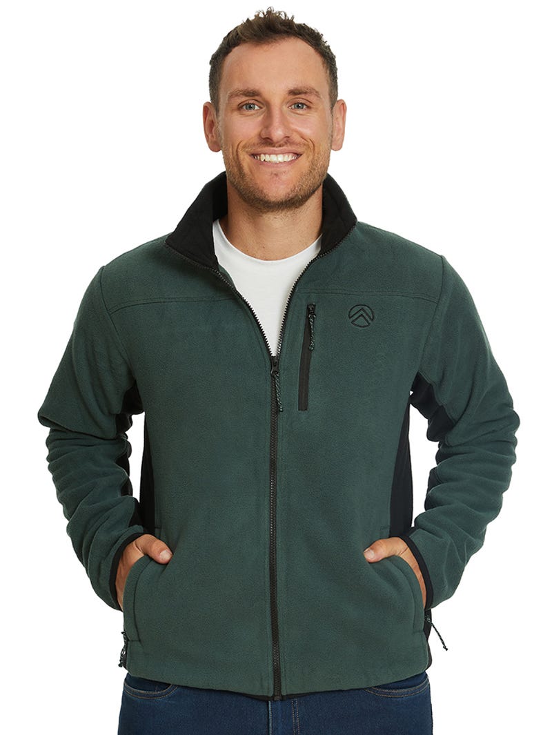 Green zip up fleece discount