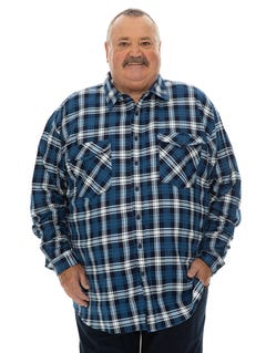Big Mens Blue Denim Flannelette Shirt