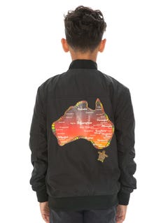 Learn Our Land Black Bomber Jacket
