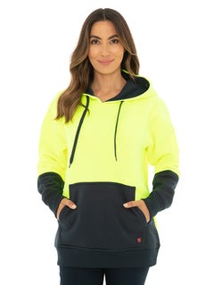 Traders Hi Vis Pull Over Hoodie Yellow and Navy