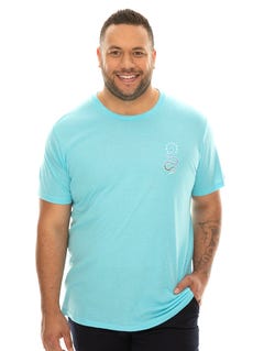 Big Mens Aqua Print Shirt