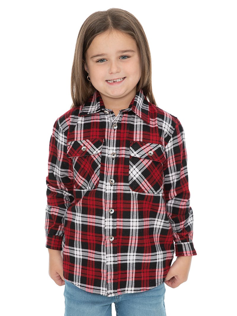 Kids Flannelette Shirt Red Lowes Menswear
