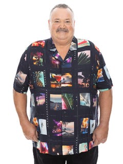 Big Mens Photographic Digital Print Short Sleeve Shirt
