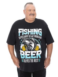 Big Mens Beer Drinking T-Shirt