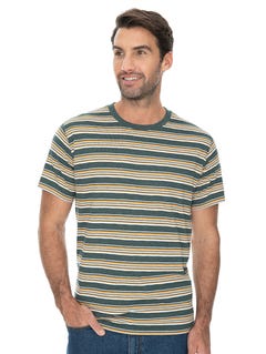 Lowes Mens Stripe Green T-shirt