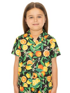 Kids Capri Orange Matchy Short Sleeve Shirt