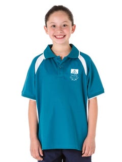 SS Teal/White Polo With Emb