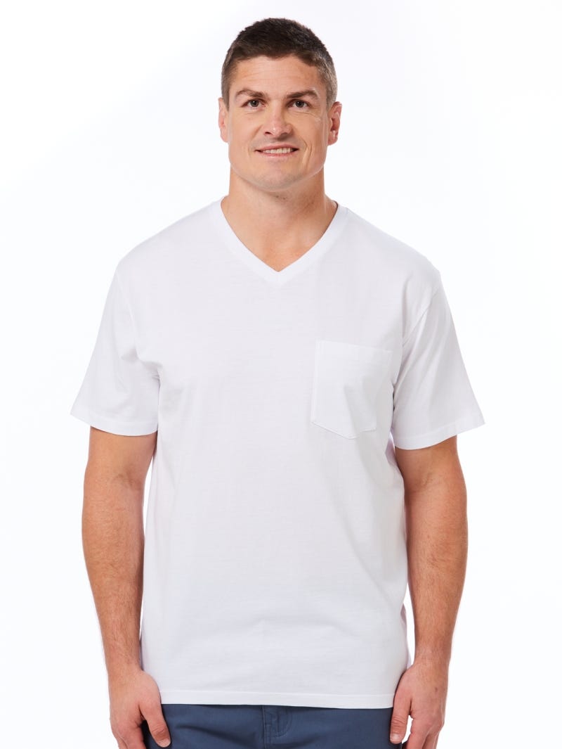 Lowes Contemporary White V Neck T Shirt