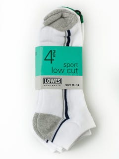 Lowes Low Cut 4Pk White Sport Socks | Lowes | Sport Socks | Lowes