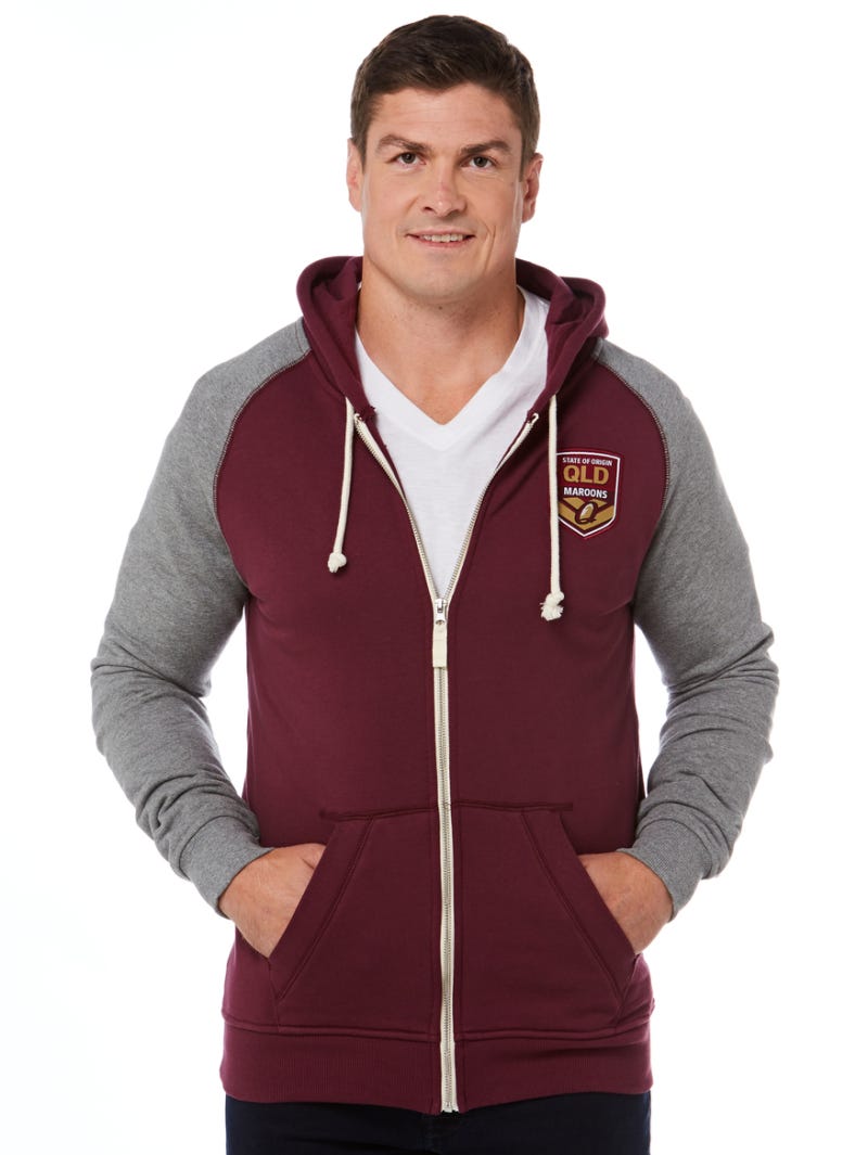 QLD Maroons Mens Hoodie Zip Jacket Lowes Menswear