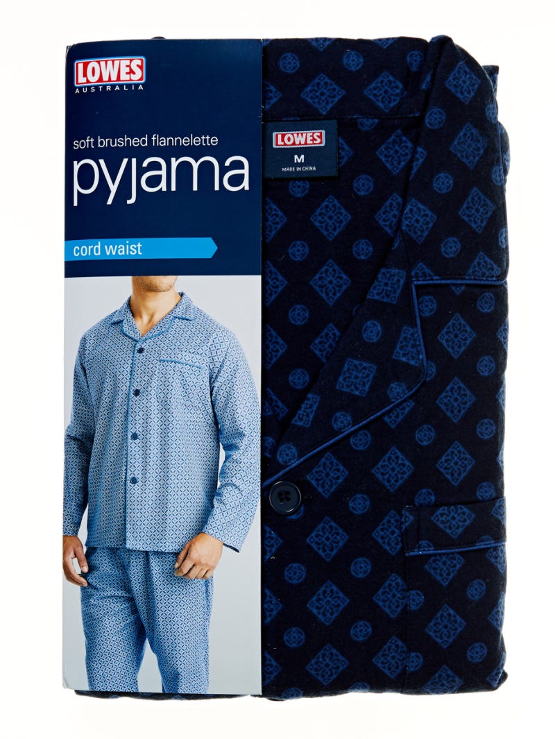 Lowes Printed Cord Waist Flannelette Pyjamas Lowes Menswear