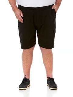 DBK Black Elastic Waist Stretch Cargo Shorts | DBK | Shorts 117cm-147cm | Lowes