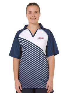 Sports - Girls Navy/White Sublimated SS Polo