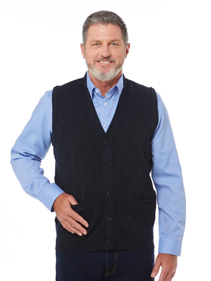 Button down with vest cheap