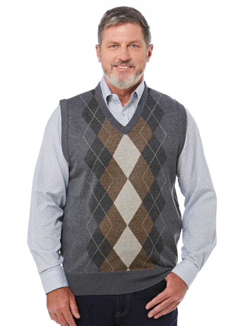 Grey argyle hotsell sweater