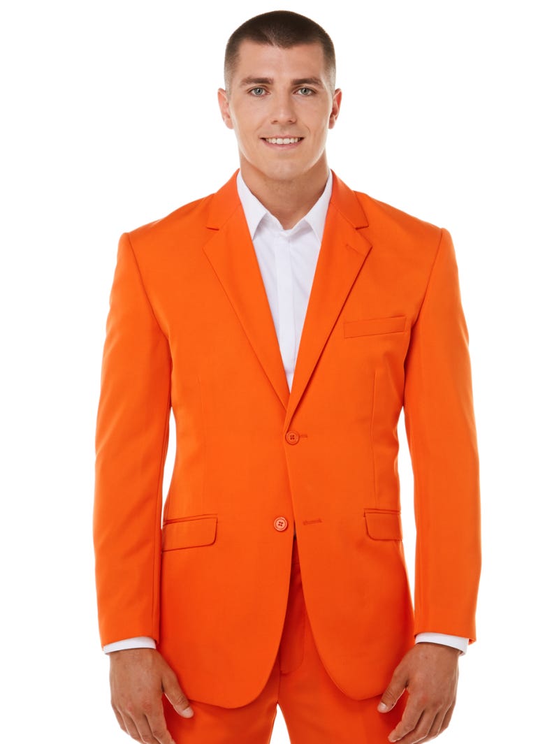 Mens orange suit jacket top