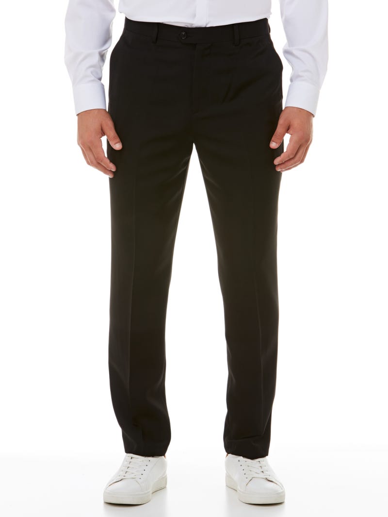 Ambassador Black Flat Front Trousers - Lowes Menswear
