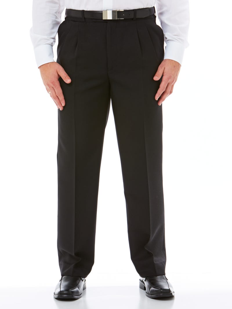 NAVY BLUE DOUBLE PLEATED BUCKLE PANTS – SVOCK