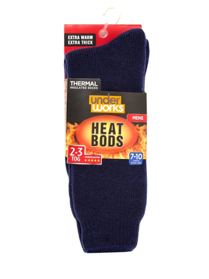 Underworks Heat Bod Insulated Navy Socks Lowes Menswear