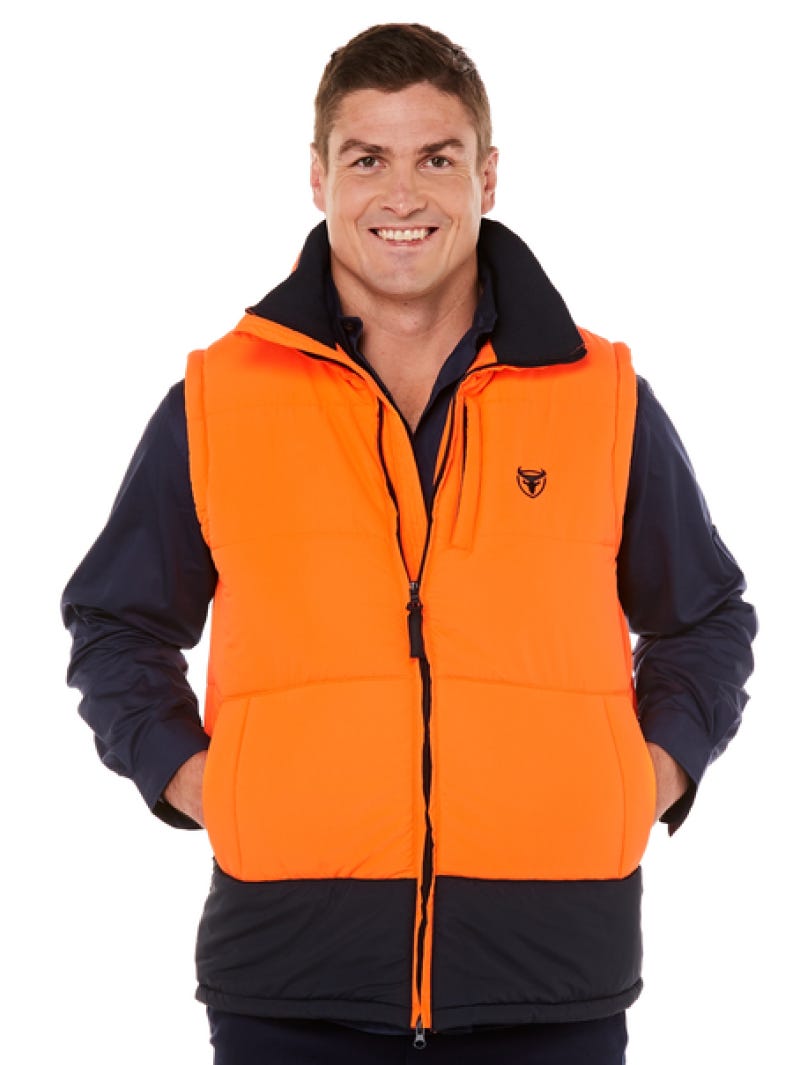 Orange bubble vest best sale