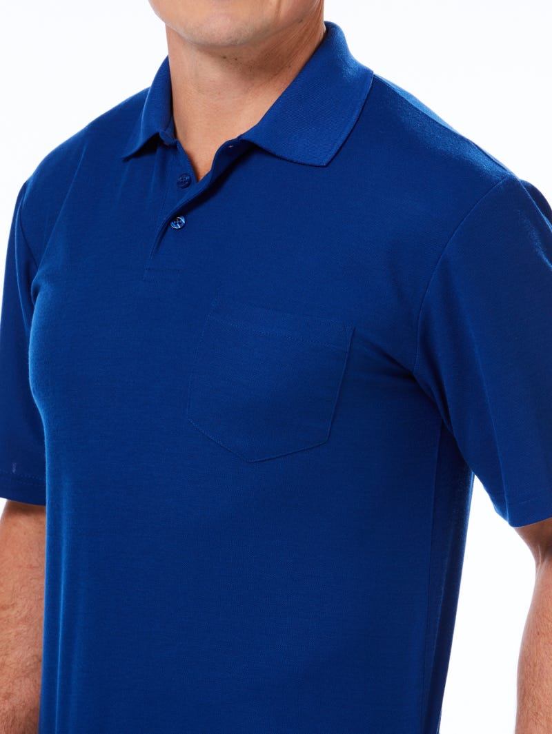 Lowes Plain Polo Top With Pocket Cobalt Australia Lowes