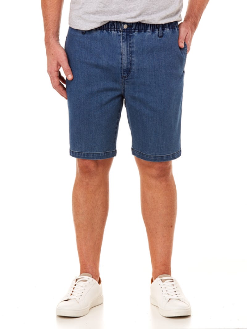 Elliotts Stretch Denim Elastic Waist Shorts Lowes Menswear