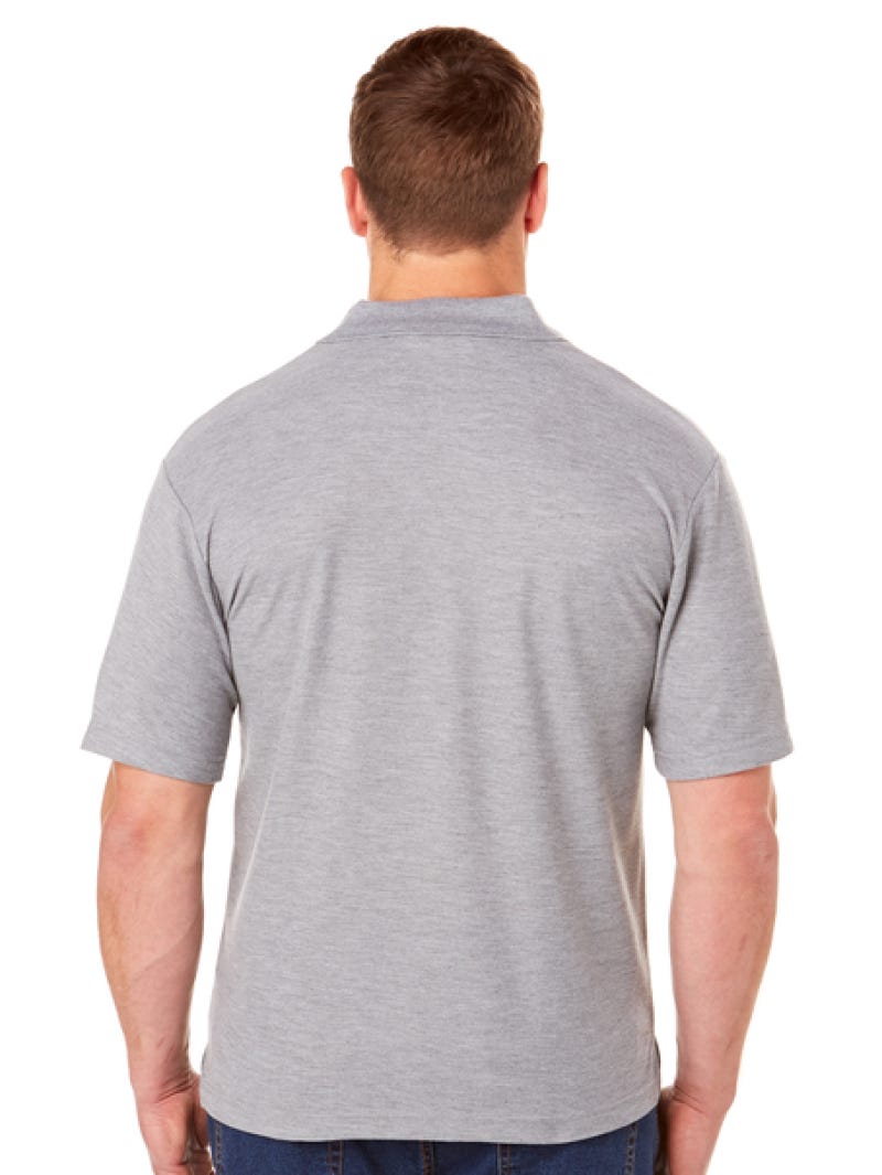 Lowes Plain Polo Top With Pocket Grey Lowes Menswear