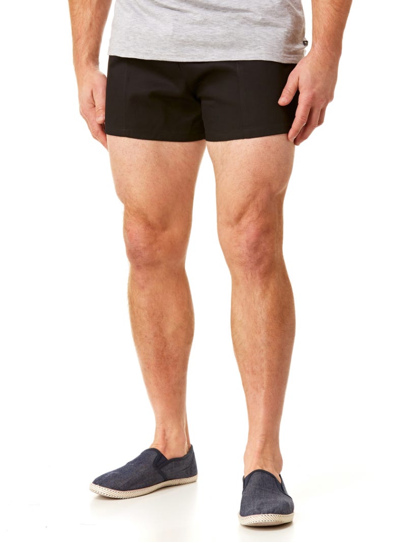 Ruggers Black Basic Cotton Drill Original Shorts Lowes Menswear
