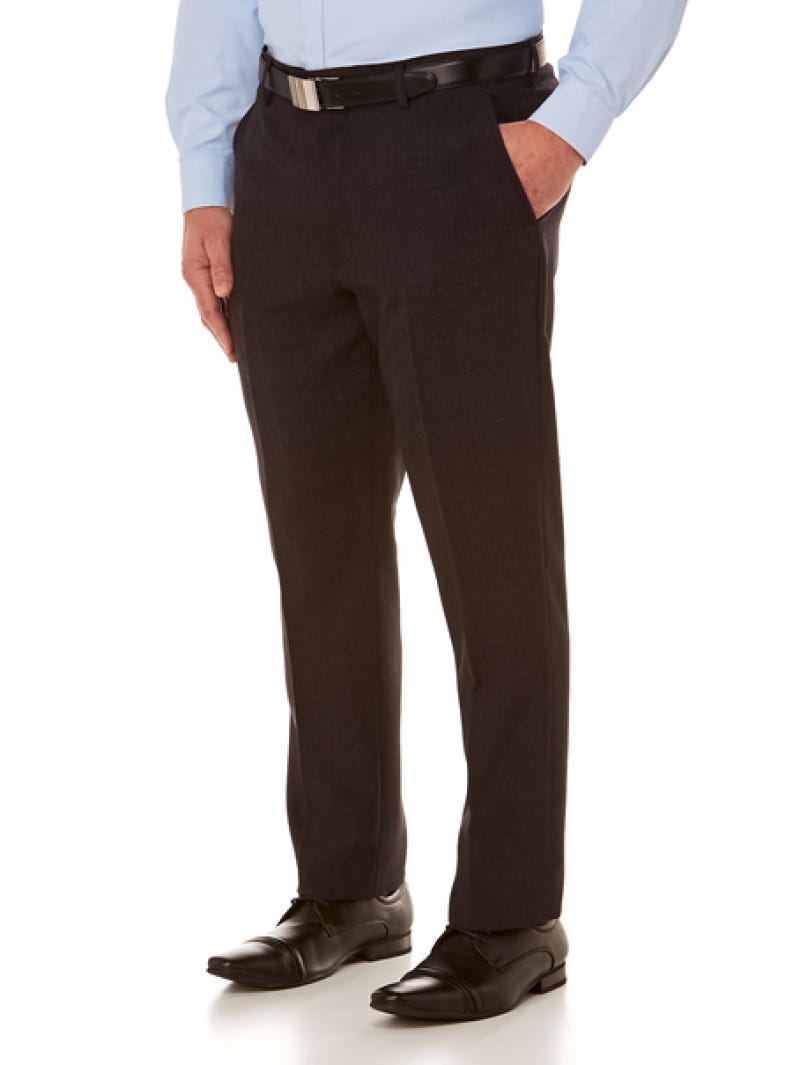 Perizzi Slim Fit Flat Front Dress Trouser Charcoal Lowes Menswear