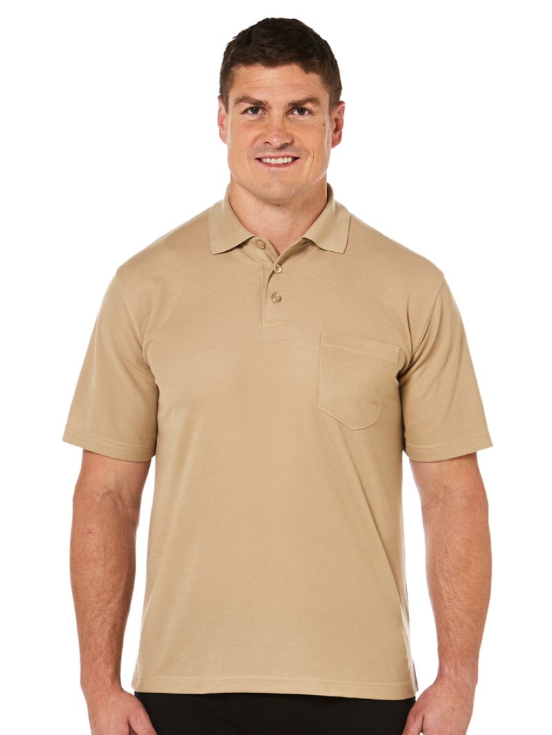 Lowes Knitted Taupe Short Sleeve Polo Australia Lowes