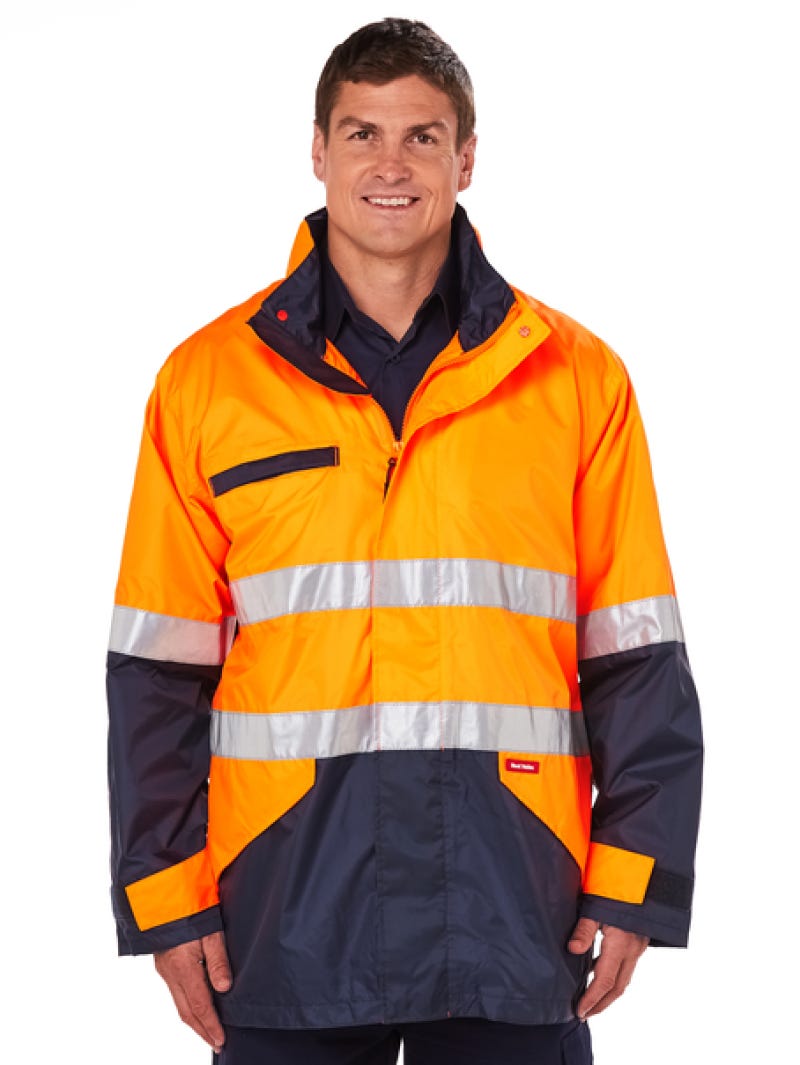 Hard Yakka Hi Vis Orange Shell Jacket with Tape Lowes Menswear
