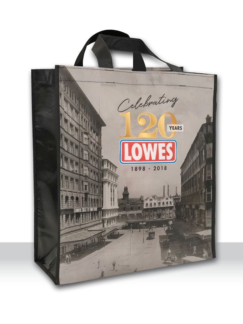 Lowes 120 Year Shopping Bag Lowes Menswear