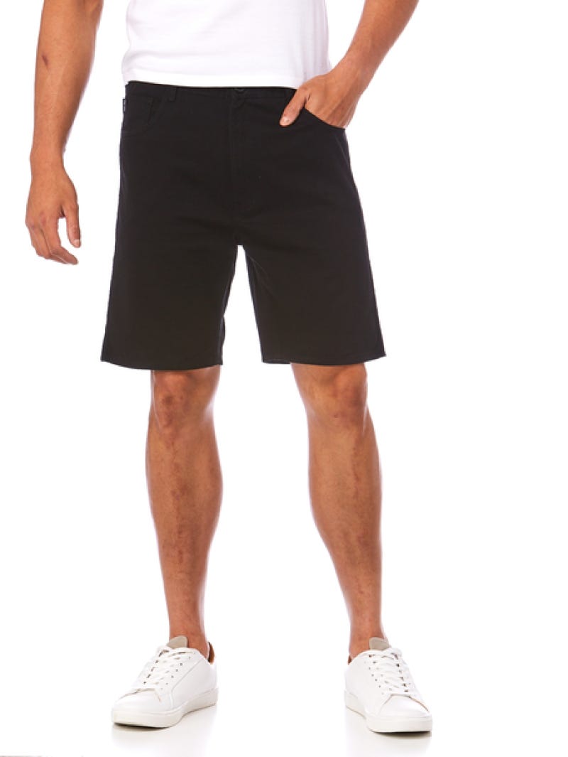 Street Black Cotton Twill Shorts Lowes Menswear