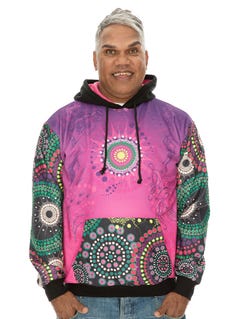 Gumaraa Indigenous Pink Printed Hoodie