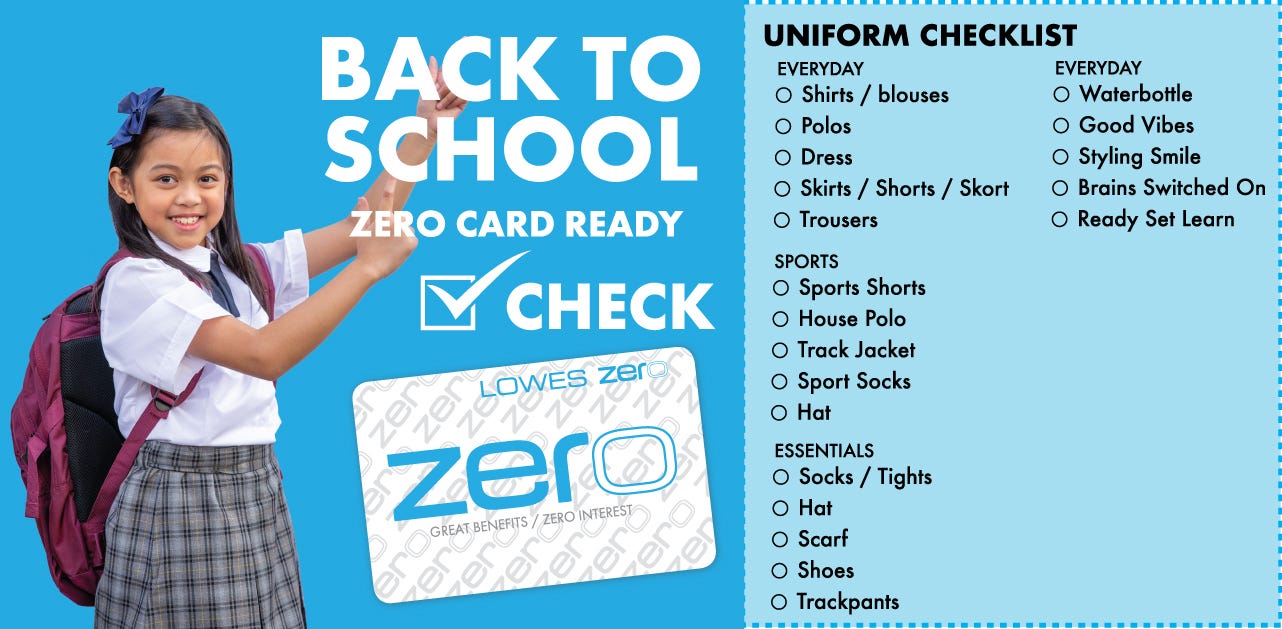 Back to School Save Money With Zero